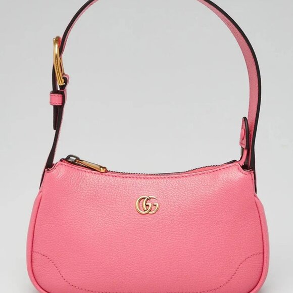 Gucci Pink Leather Double G Aphrodite Mini Shoulder Bag - Picture 1 of 11